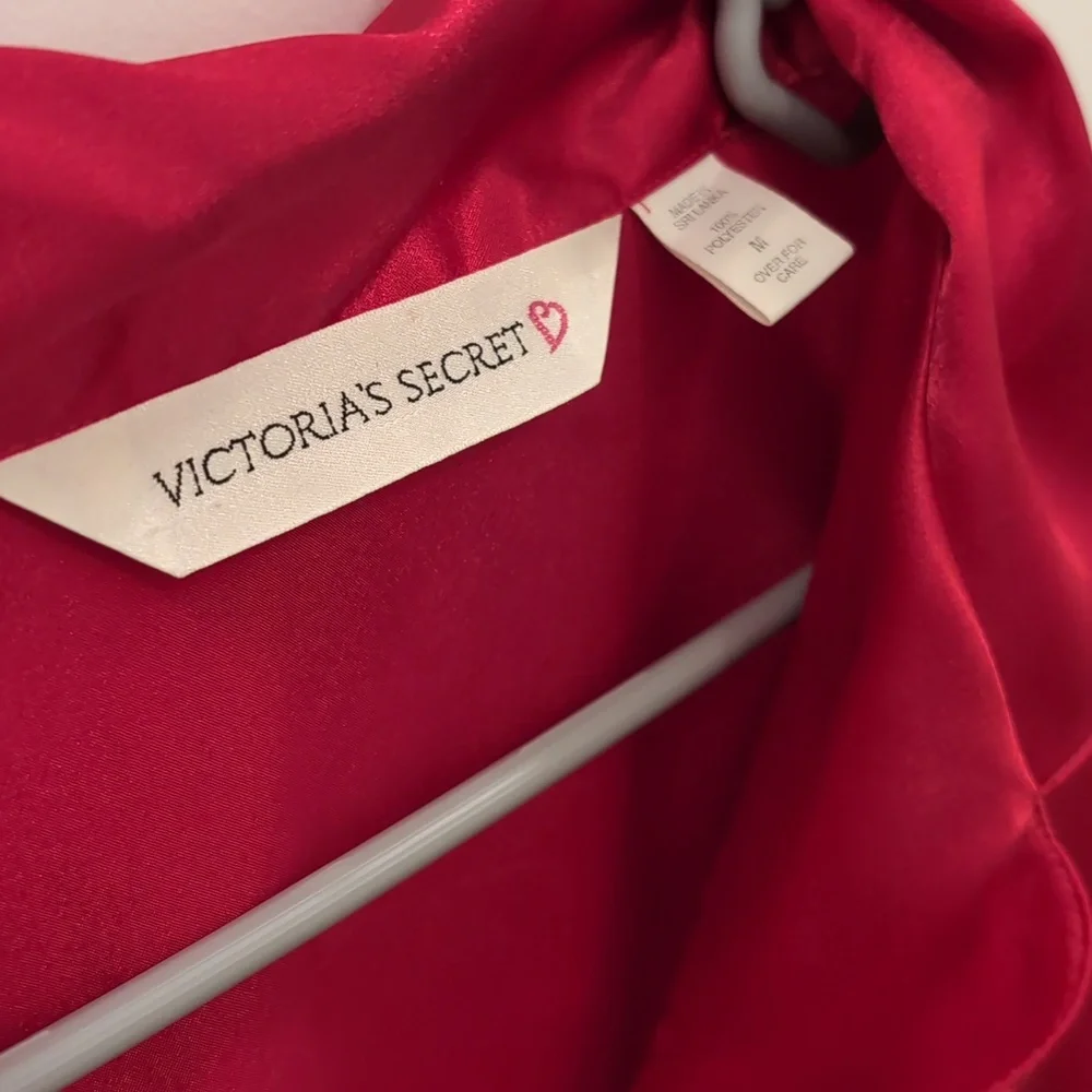 Vintage Victoria's Secret Red Silky Pajama dress M - Picture 6 of 7